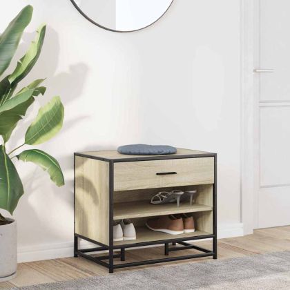 Пейка за обувки Sonoma Oak Инженерна дървесина и метал