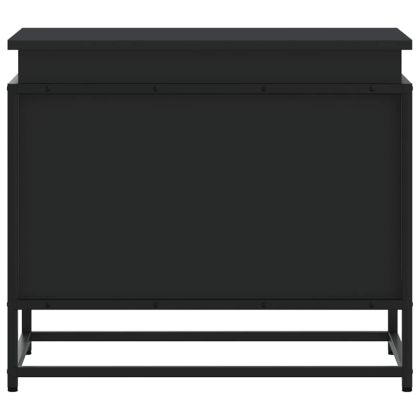 Кутия за съхранение с капак черна Изработена дървесина