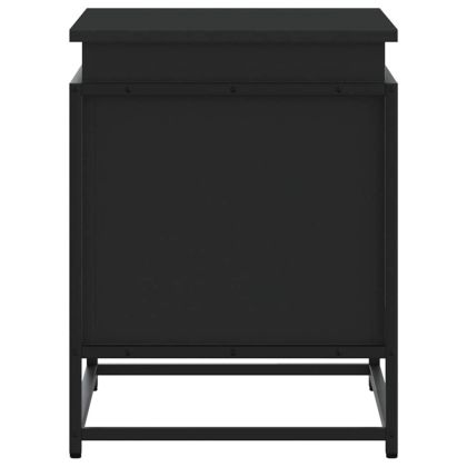 Кутия за съхранение с капак черна Изработена дървесина