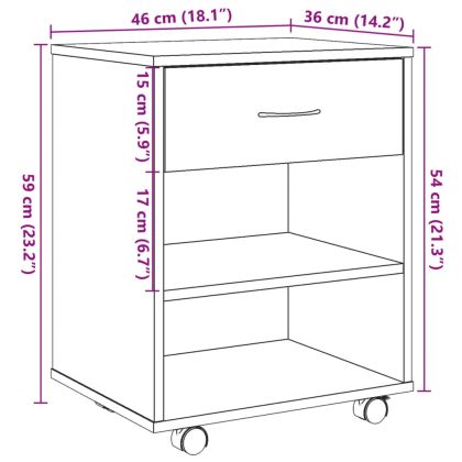 Шкаф за повиване Artisan Oak 46x36x59 cm Инженерна дървесина