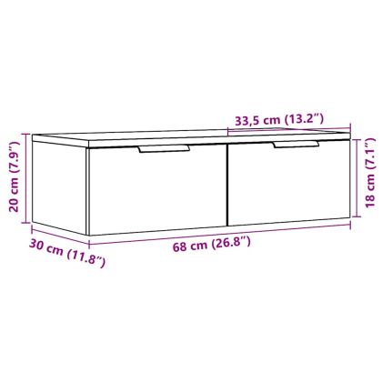 Стенни шкафове Artisan Oak 68x30x20 cm Инженерна дървесина
