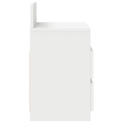 Нощно шкафче с 2 чекмеджета, бяло 40x33x60 cm