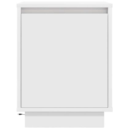 Нощно шкафче с LED осветление бяло 38x34x50 cm