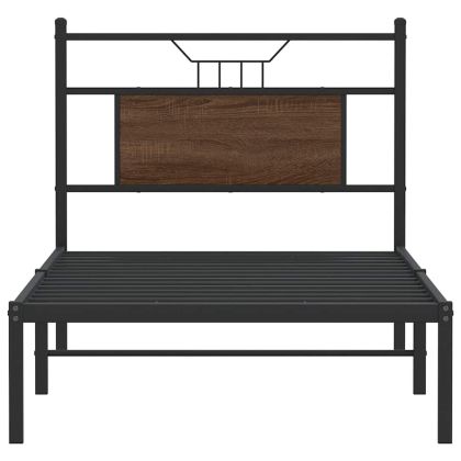 Рамка за легло без матрак кафяв дъб 90x200 см инженерно дърво