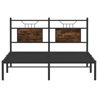 Рамка за легло без матрак опушен дъб 150x200 см инженерно дърво