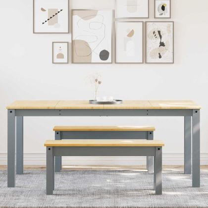 Трапезен комплект от 3 части Panama, сив бор масив