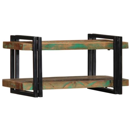 Стенен рафт Многоцветен масивен дървен материал Възстановена