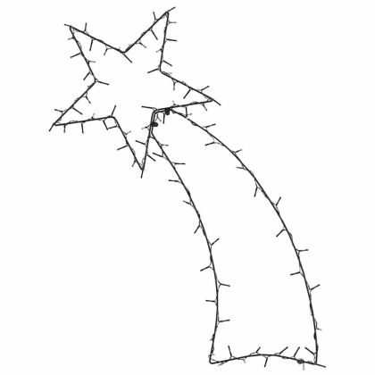 Коледни светлини падаща звезда силует 115 светодиоди топло бяло