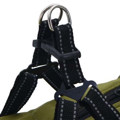 Палто за кучета с ремък Водоустойчиво светлоотразително L52