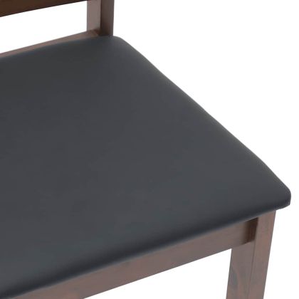 Трапезни столове с възглавници 2бр Кафяв масивна дървесина гума