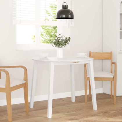 трапезна маса бяла масивна дървесина гума