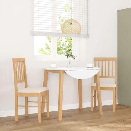 Трапезни столове с възглавници 2 бр масивна дървесина гума