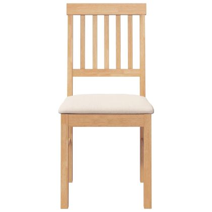 Трапезни столове с възглавници 2 бр масивна дървесина гума