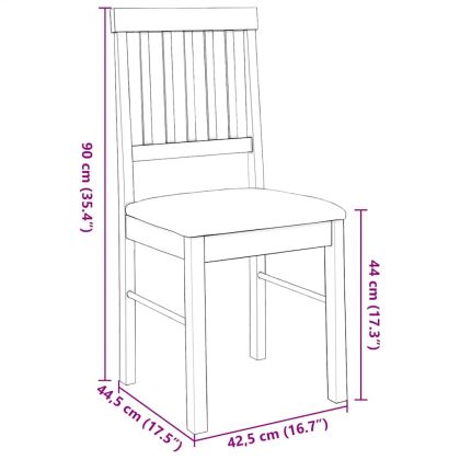 Трапезни столове с възглавници 2 бр масивна дървесина гума