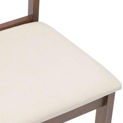 Трапезни столове с възглавници 2бр Кафяв масивна дървесина гума