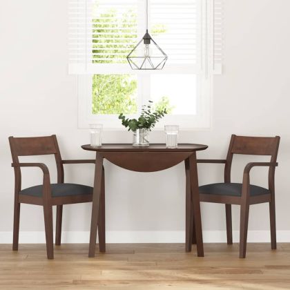 Трапезни столове с възглавници 2бр Кафяв масивна дървесина гума