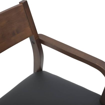 Трапезни столове с възглавници 2бр Кафяв масивна дървесина гума