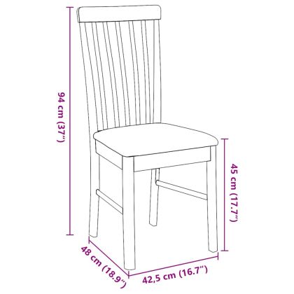 Трапезни столове с възглавници 2 бр масивна дървесина гума