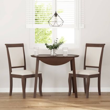 Трапезни столове с възглавници 2бр Кафяв масивна дървесина гума