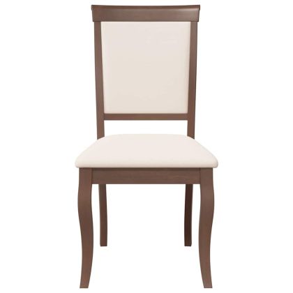 Трапезни столове с възглавници 2бр Кафяв масивна дървесина гума