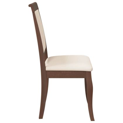 Трапезни столове с възглавници 2бр Кафяв масивна дървесина гума