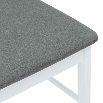 Трапезни столове с възглавници 2 бр Бяла масивна дървесина гума