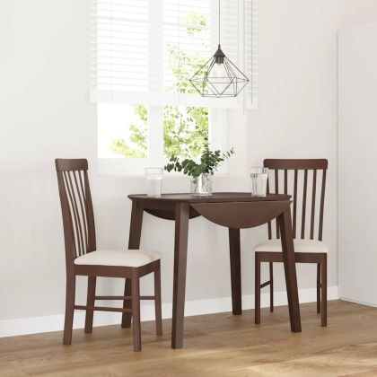 Трапезни столове с възглавници 2бр Кафяв масивна дървесина гума