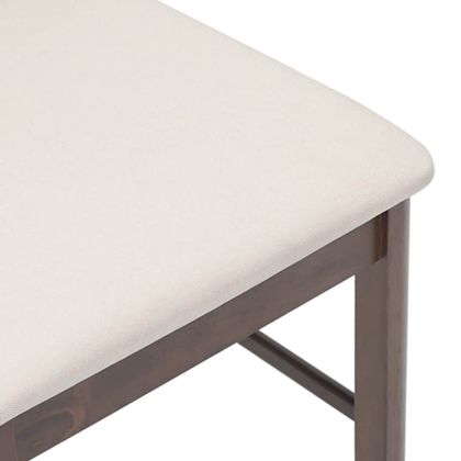 Трапезни столове с възглавници 2бр Кафяв масивна дървесина гума