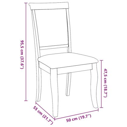 Трапезни столове с възглавници 2 бр Бяла масивна дървесина гума