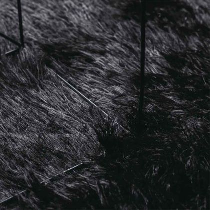 Шаги килим с дълъг косъм, NAVARRA, черен, 240x240 см, полиестер