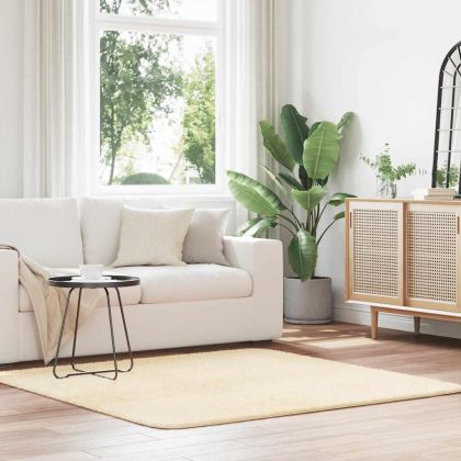 Шаги килим с дълъг косъм, NAVARRA, кремав, 160x160см, полиестер