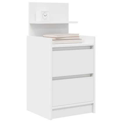 Нощно шкафче с 2 чекмеджета, бяло 38x34x80 cm