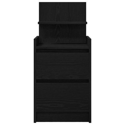 Нощно шкафче с 2 чекмеджета, черно, 38x34x80 см