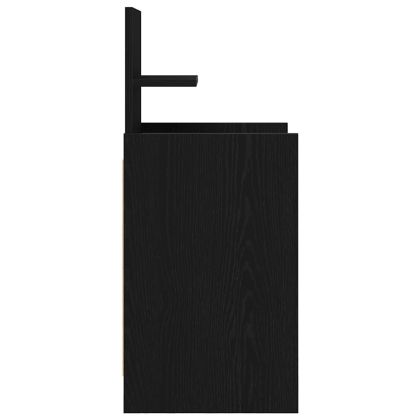 Нощно шкафче с 2 чекмеджета, черно, 38x34x80 см