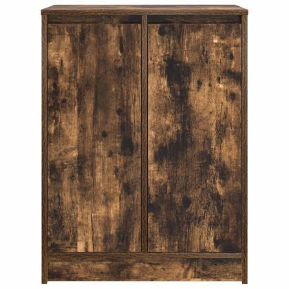 Шкаф за обувки, опушен дъб, 57x34x76 см, инженерно дърво