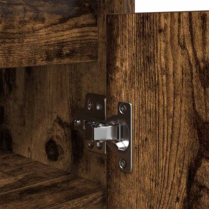 Шкаф за обувки, опушен дъб, 57x34x76 см, инженерно дърво