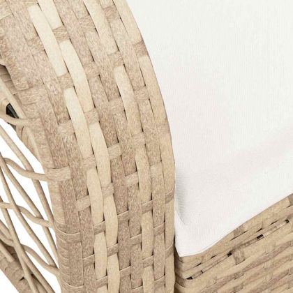 Градински люлеещ стол с възглавници бежов полиратан