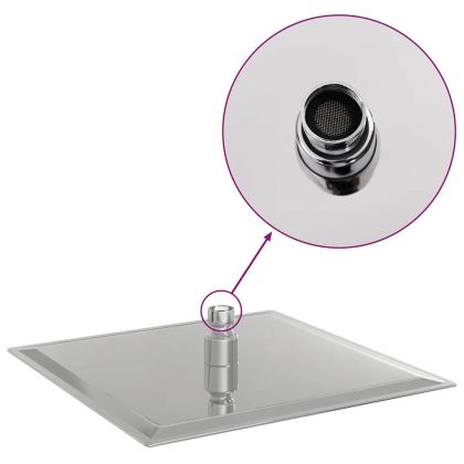 Дъждовна душ глава от неръждаема стомана 304 25x25 cm Square