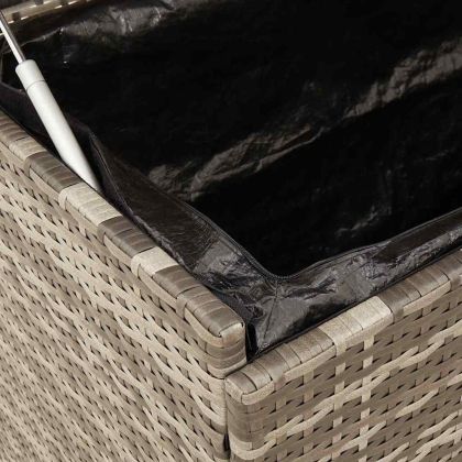 Градинска кутия за съхранение с колела Сива 110x55x73 cm