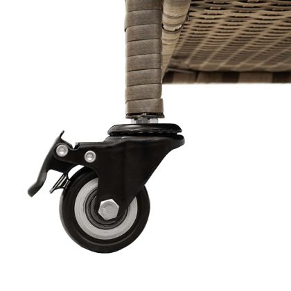 Градинска кутия за съхранение с колела Сива 110x55x73 cm