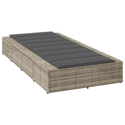 Шезлонг с плаваща възглавница Светло сив поли ратан