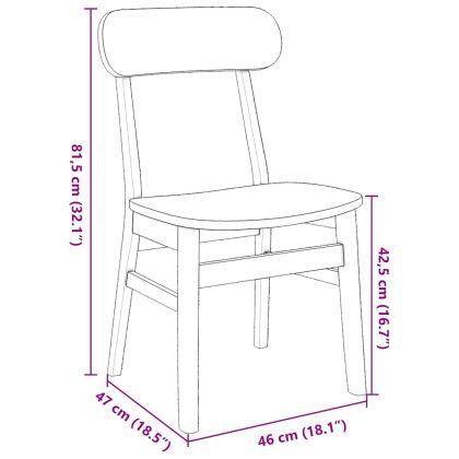 трапезни столове 2 бр. масивна дървесина гума