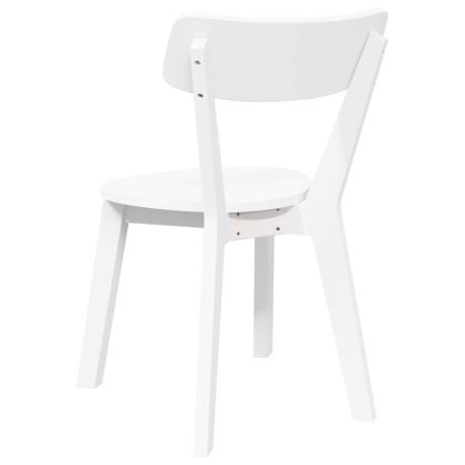 трапезни столове 2 бр. бяла масивна дървесина гума