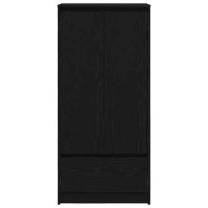 Шкаф с чекмеджета, черен дъб 55,5x34x119,5 см, инженерно дърво