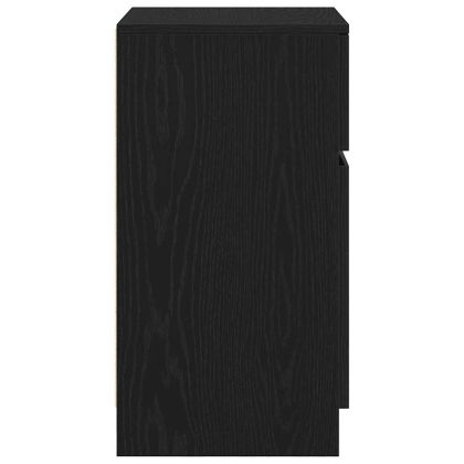 Нощни шкафчета, 2 бр, черни, 39x35x65 см, инженерно дърво