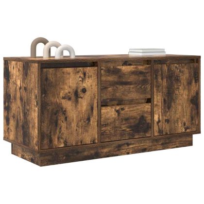 ТВ шкаф с LED осветление, опушен дъб, 100x41x50 см