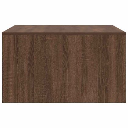 Масичка за кафе с чекмеджета, kафяв дъб 70,5x70x40 см