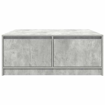 Масичка за кафе с чекмеджета бетонно сива 100x100x40 см