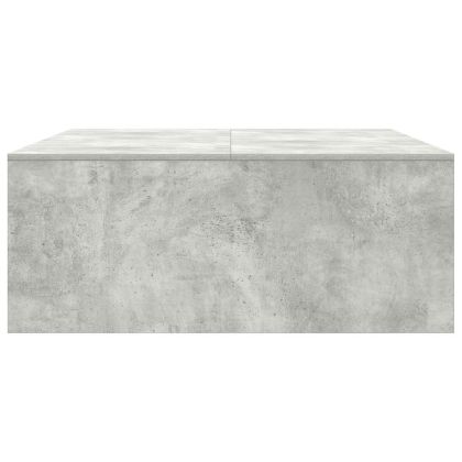 Масичка за кафе с чекмеджета бетонно сива 100x100x40 см