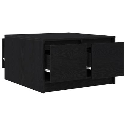 Масичка за кафе с чекмеджета Черен дъб 70,5x70x40 см